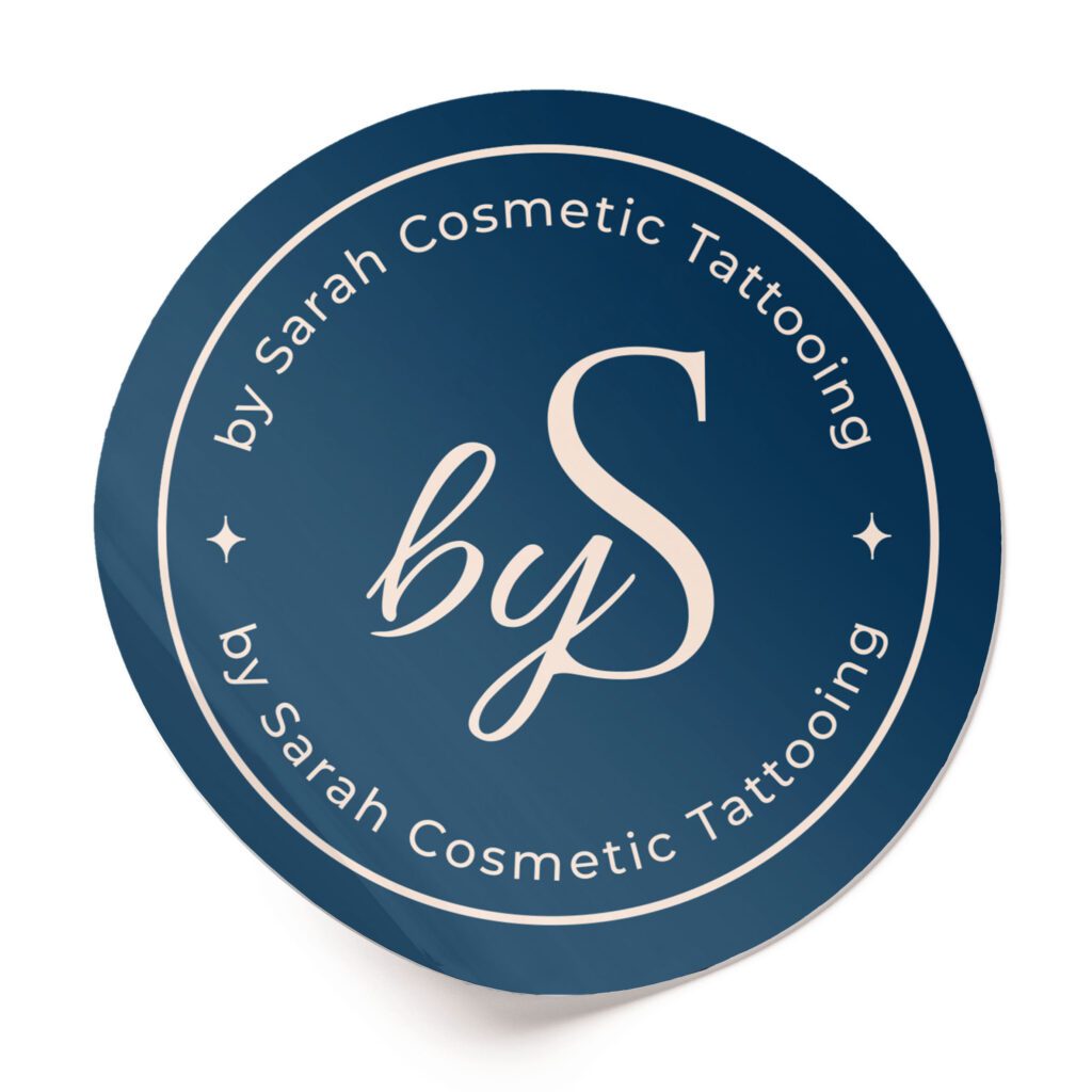 Sticker by S monogram of by sarah cosmetic tattooing in navy
